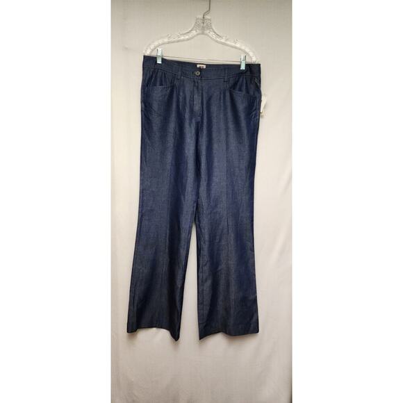 ANNE KLEIN WIDE-LEG CHAMBRAY DENIM PANTS SIZE US 8 - Picture 2 of 6